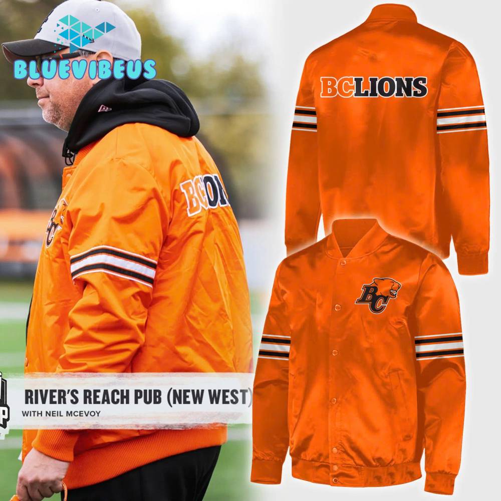 BC Lions CFL 2024 Limited Edition Orange Baseball Jacket