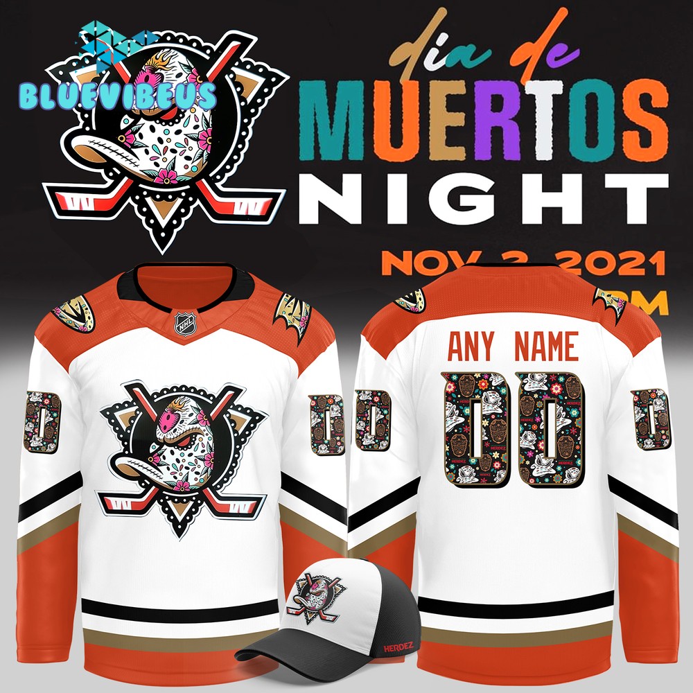 Anaheim Ducks Dia De Los Muertos 2024 Personalized Hockey Jersey