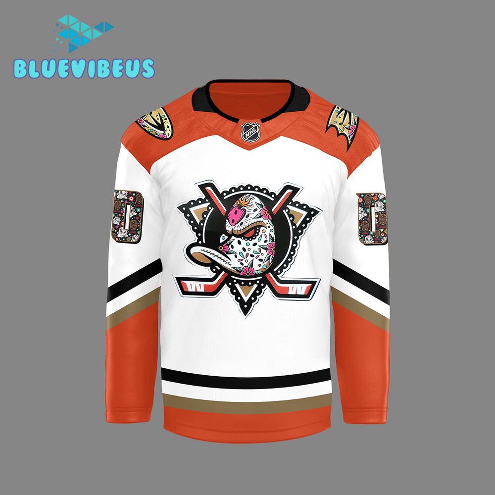 Anaheim Ducks Dia De Los Muertos 2024 Personalized Hockey Jersey