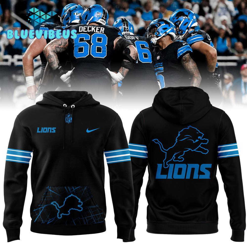 Detroit Lions Dark NFL Knights Hoodie 2024