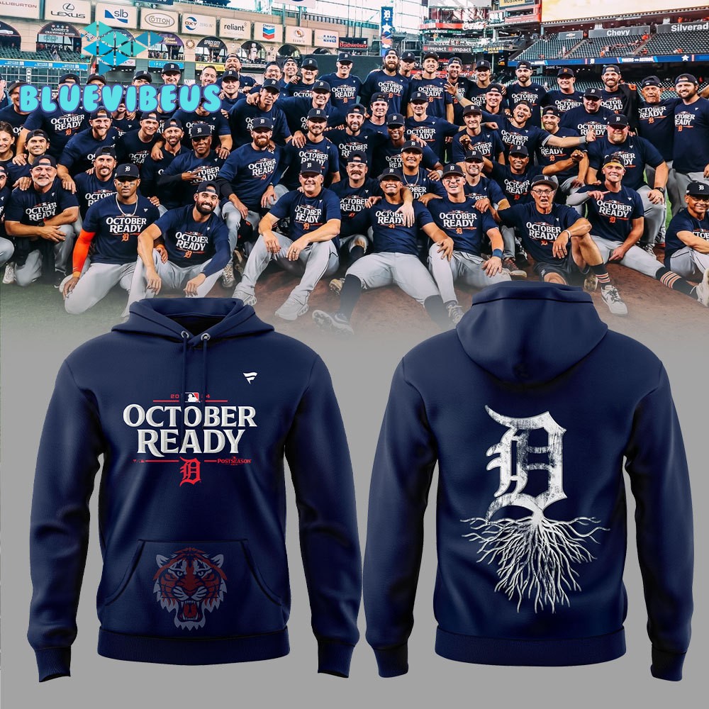 Detroit Tigers Navy 2024 MLB Postseason Detroit Roots Hoodie