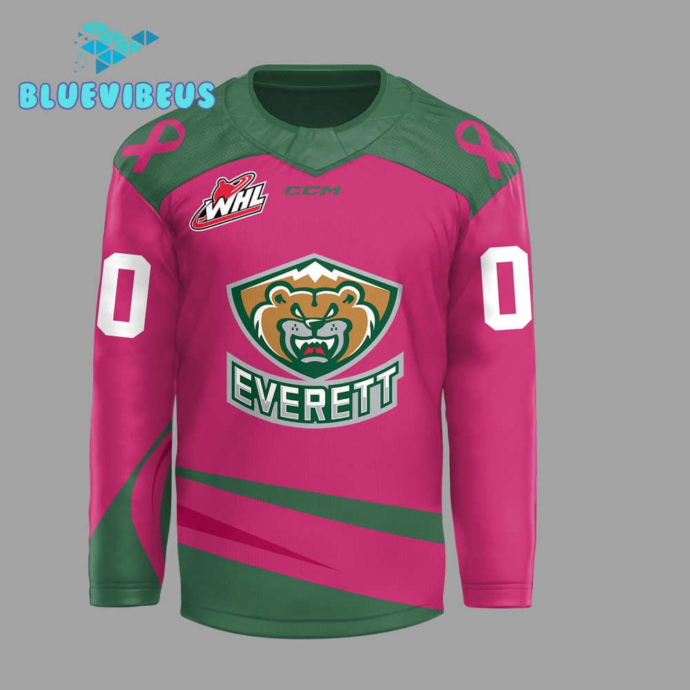 Everett Silvertips 2024 Pink the Rink Hockey Jersey