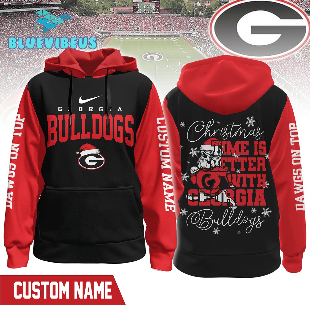 Georgia Bulldogs Football Christmas Time Is Better Hoodie