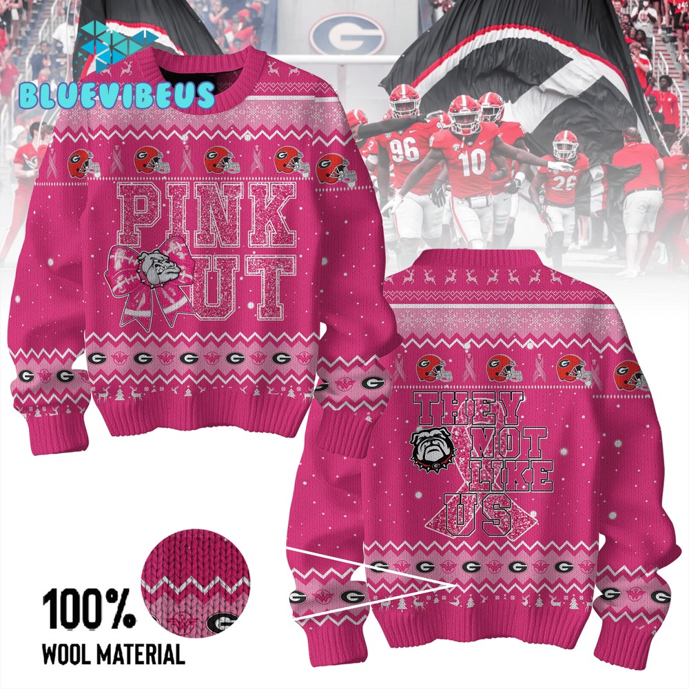 Georgia Bulldogs Pink Out They Not Like Us Sweater