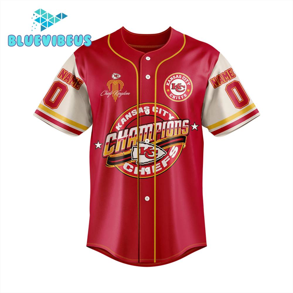 Kansas City Chiefs Super Bowl Champions Personalized Baseball Jersey