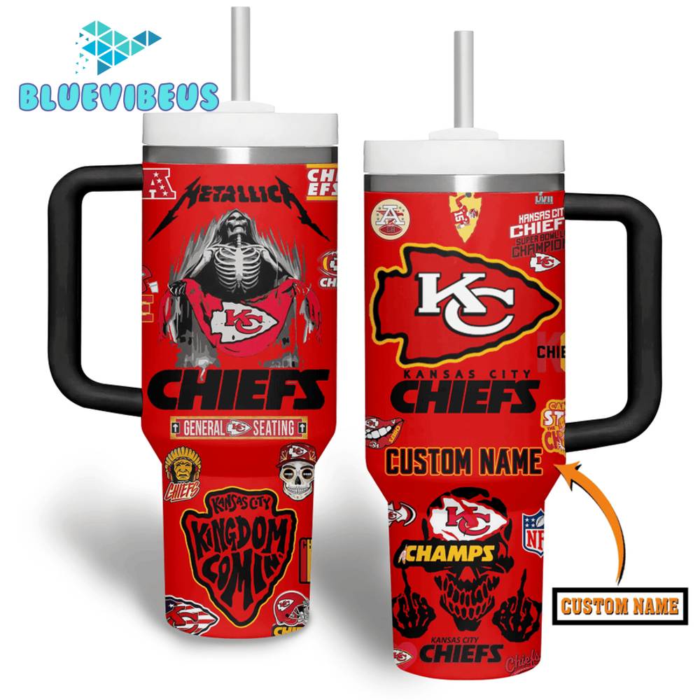 Kansas City Chiefs Super Bowl Champions Personalized Stanley Tumbler – Red