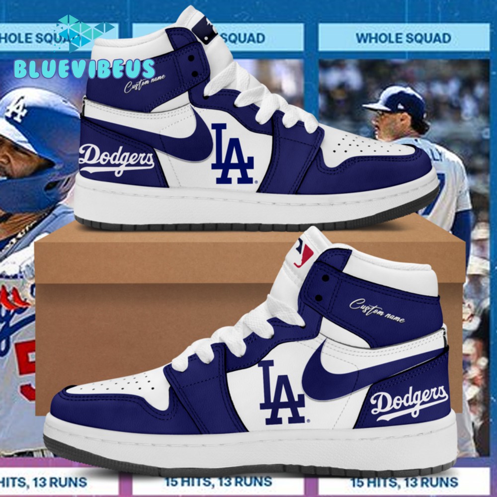 Los Angeles Dodgers MLB Custom Name Air Jordan 1