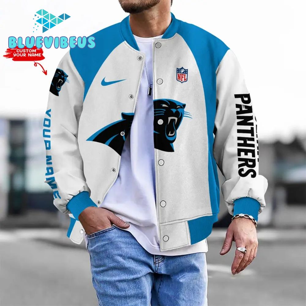 NFL Carolina Panthers Personalized Baseball Jacket