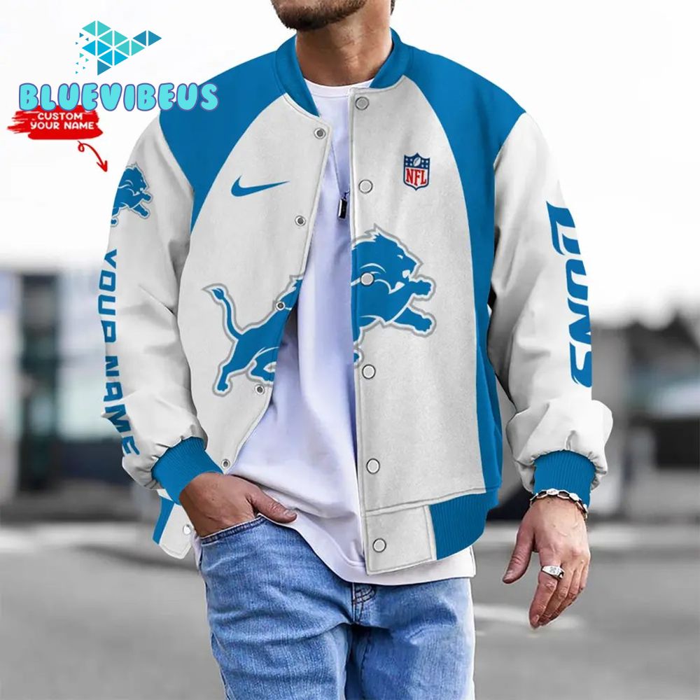 NFL Detroit Lions Personalized Baseball Jacket