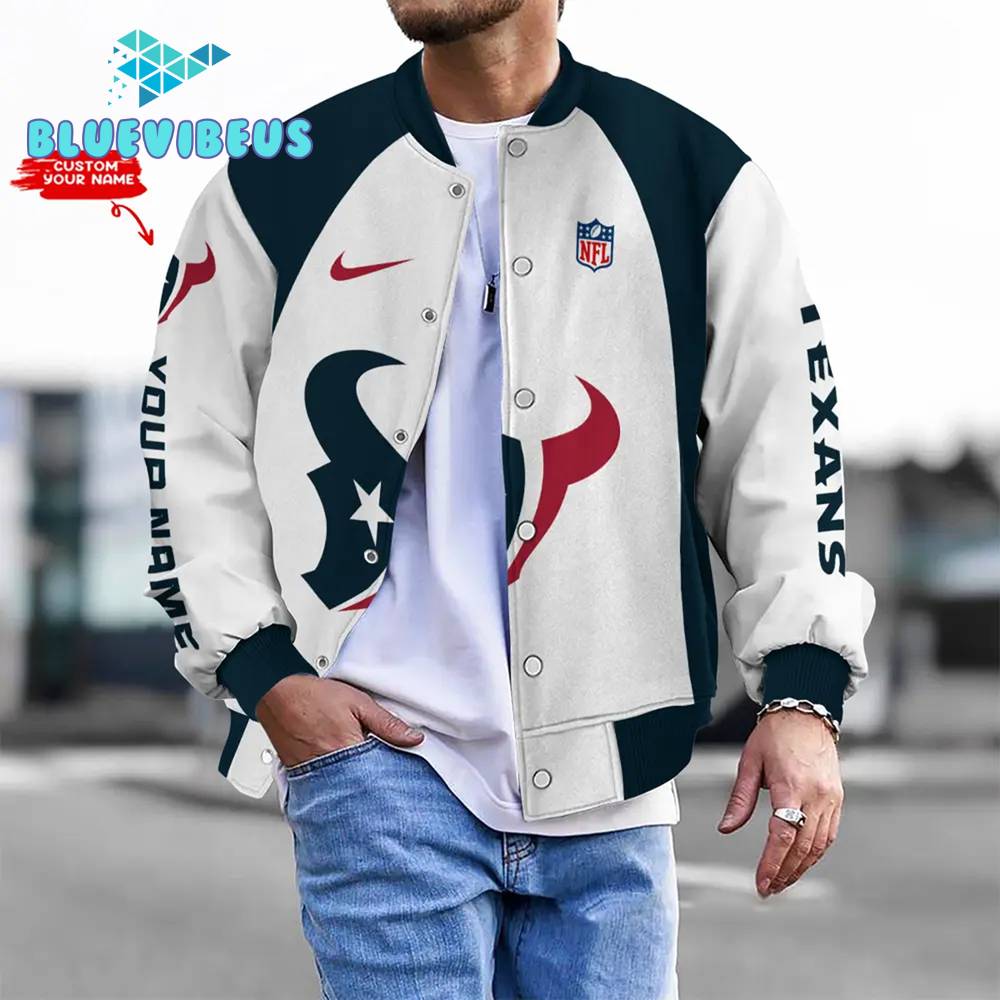 NFL Houston Texans Personalized Baseball Jacket