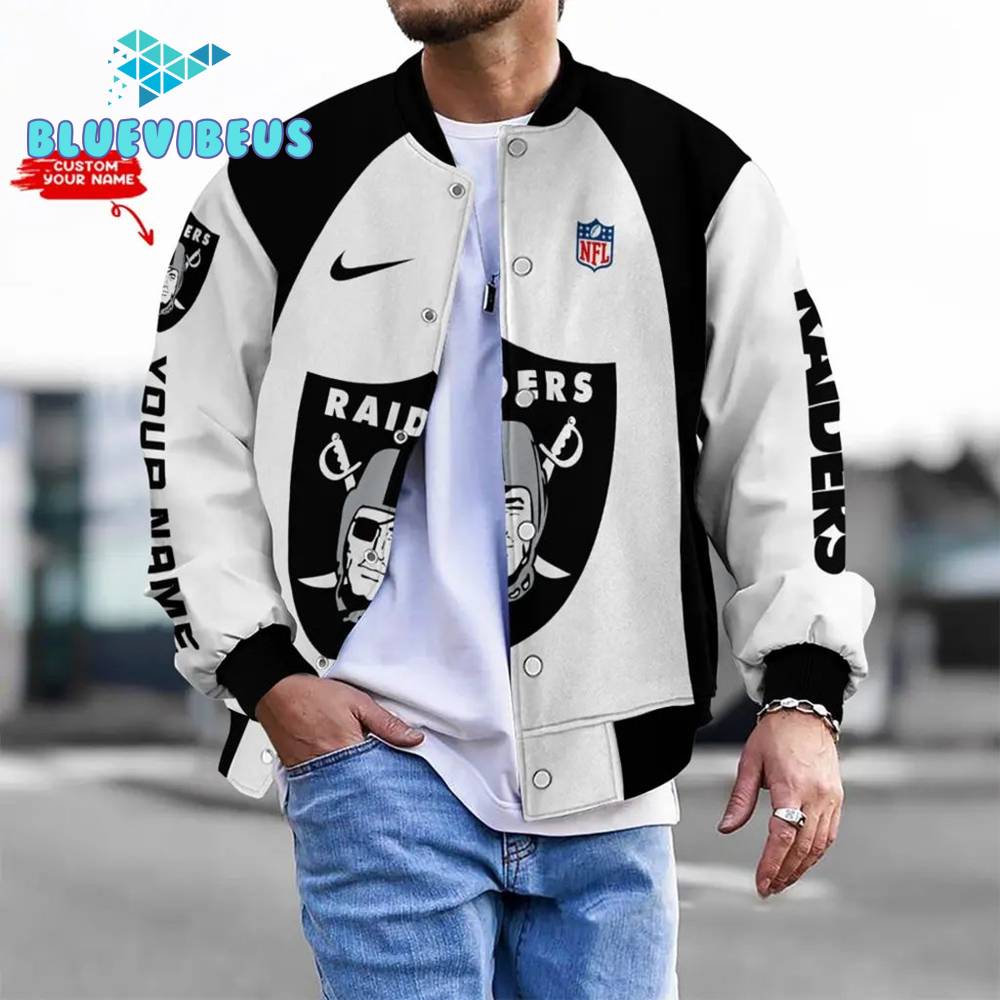 NFL Las Vegas Raiders Personalized Baseball Jacket