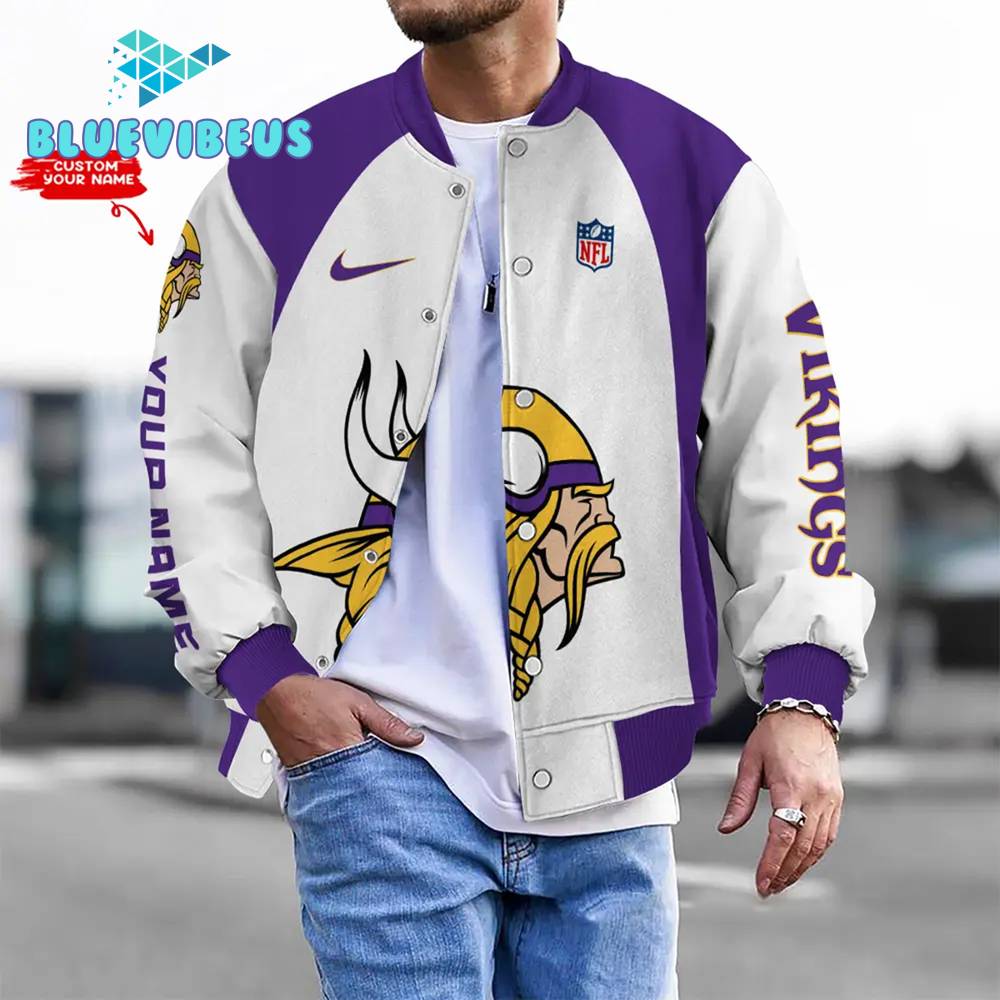 NFL Minnesota Vikings Personalized Baseball Jacket