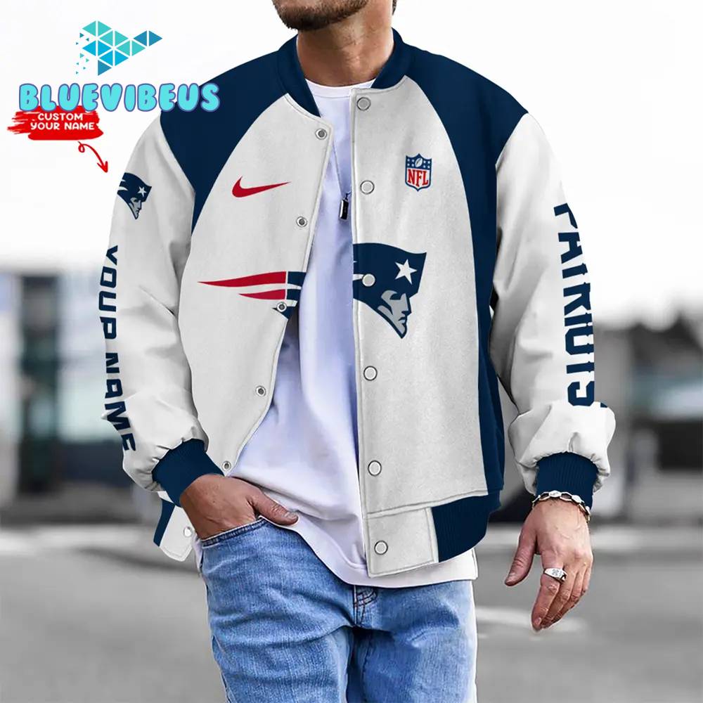 NFL New England Patriots Personalized Baseball Jacket