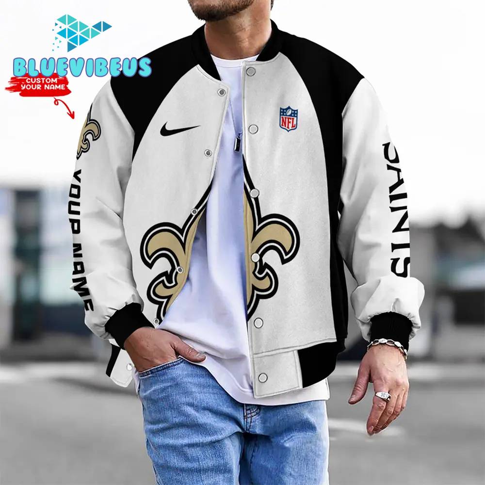 NFL New Orleans Saints Personalized Baseball Jacket