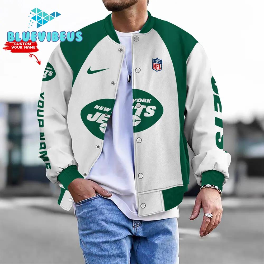 NFL New York Jets Personalized Baseball Jacket