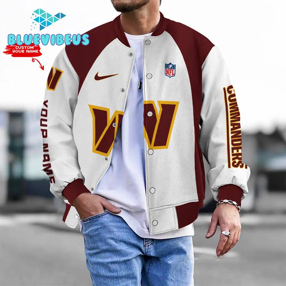 NFL Washington Commanders Personalized Baseball Jacket