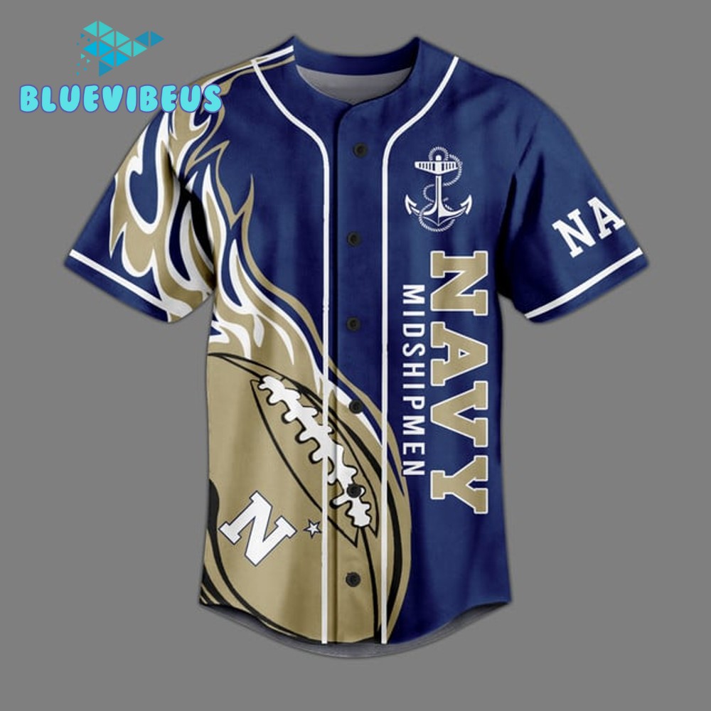 Navy Midshipmen Go Navy Best Army Customized Baseball Jersey