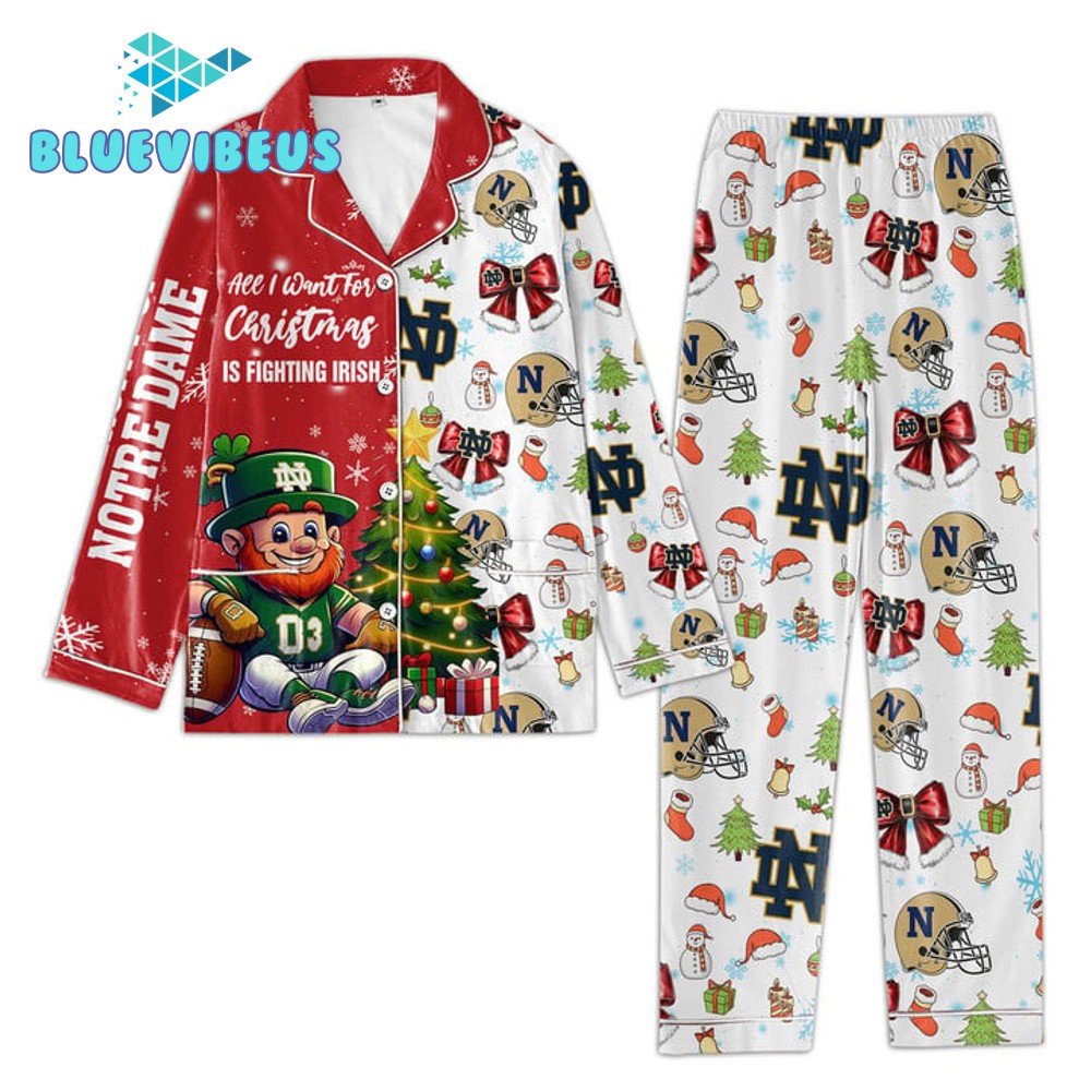 Notre Dame Fighting Irish Merry Christmas Pajamas Set