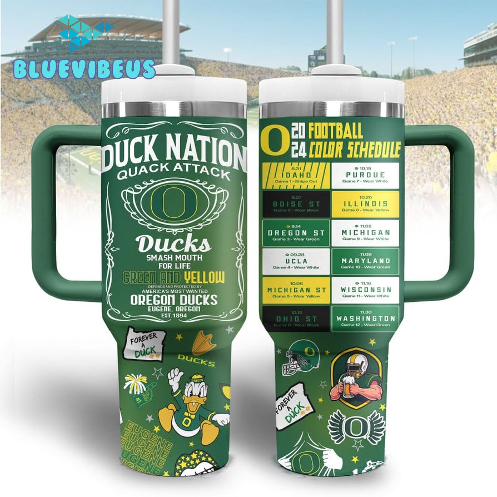 Oregon Ducks 2024 Football Color Schedule Stanley Tumbler