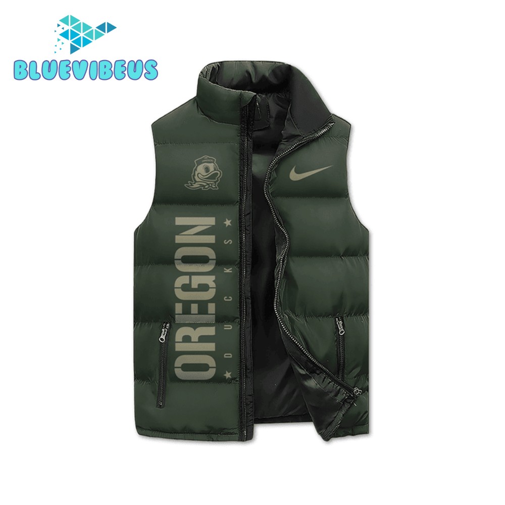 Oregon Ducks US Army Veteran Sleeveless Puffer Down Vest