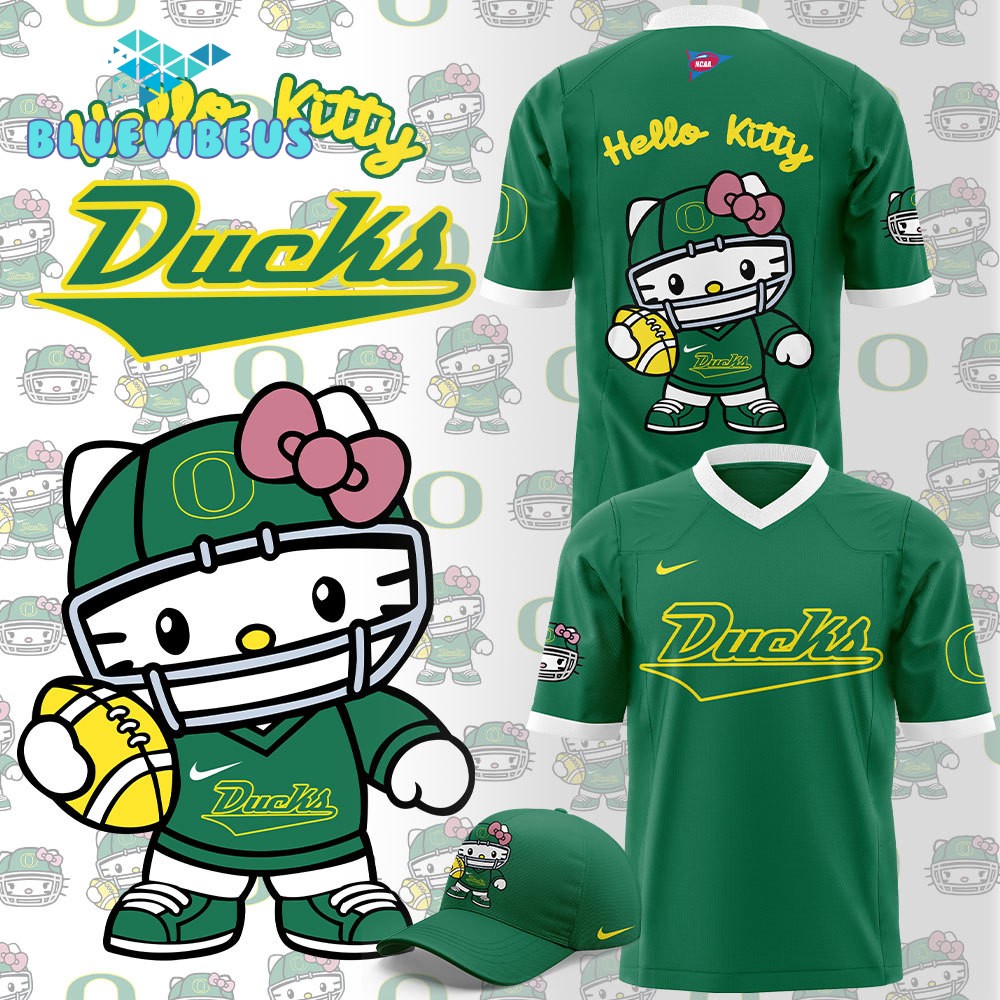 Oregon Ducks x Hello Kitty Green Football Jersey