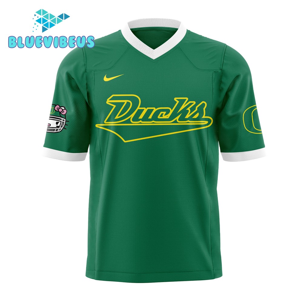 Oregon Ducks x Hello Kitty Green Football Jersey