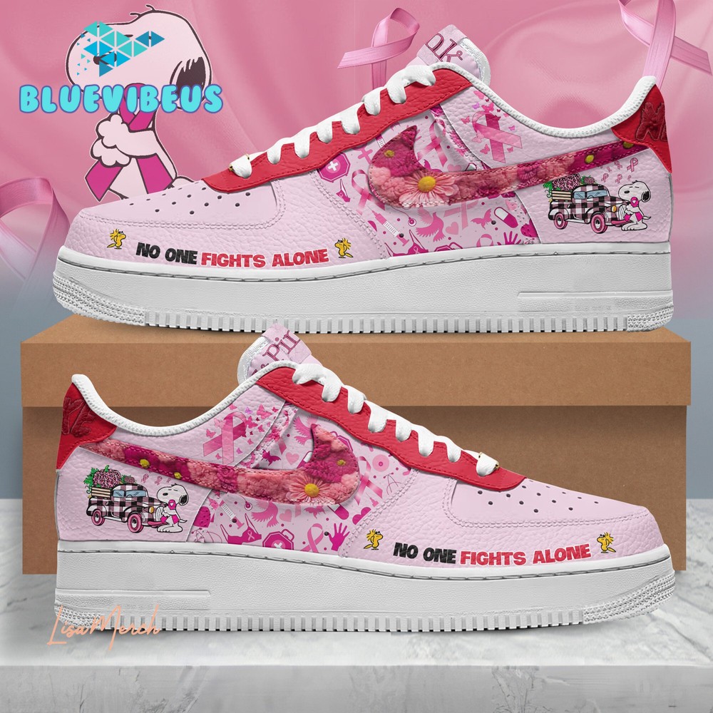 Snoopy No One Fights Alone Pink Air Force 1