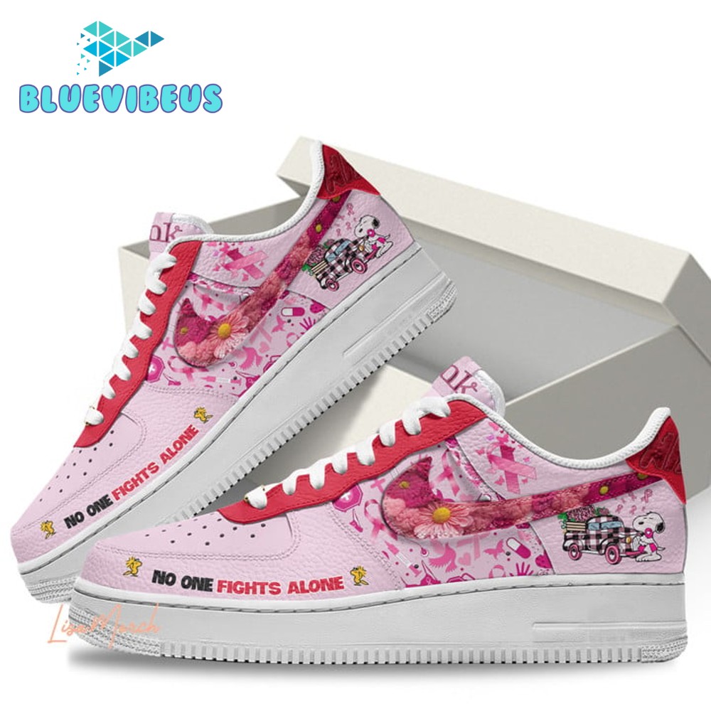 Snoopy No One Fights Alone Pink Air Force 1