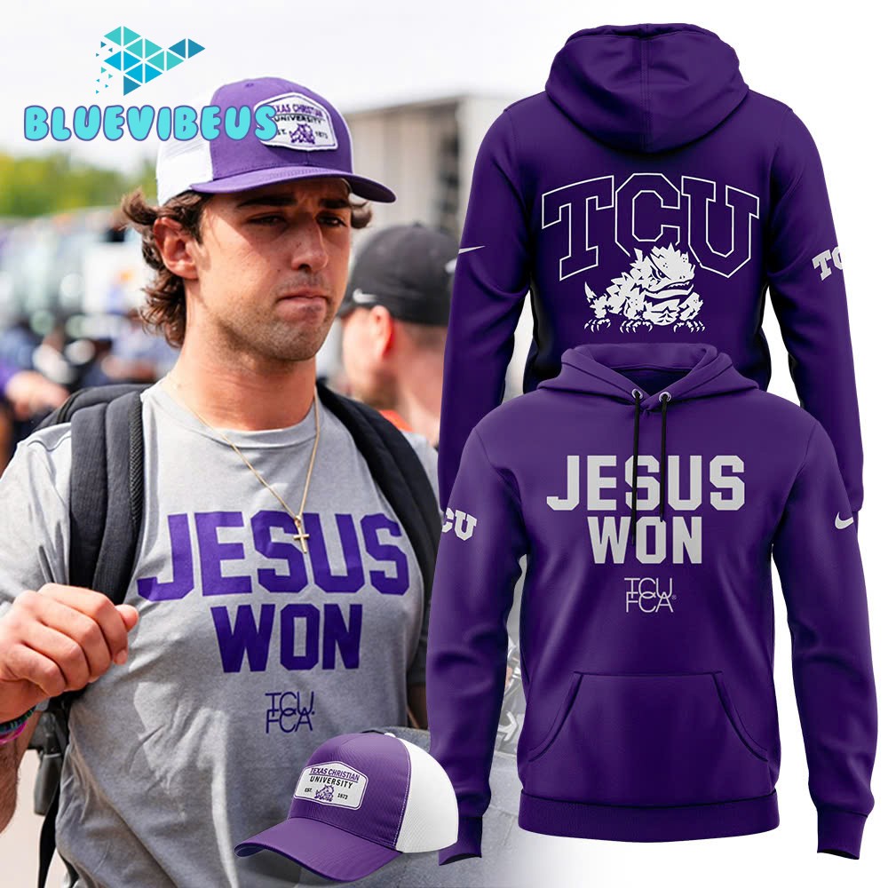 TCU Horned Frogs Football 2024 Jesus Won Combo Hoodie, Cap