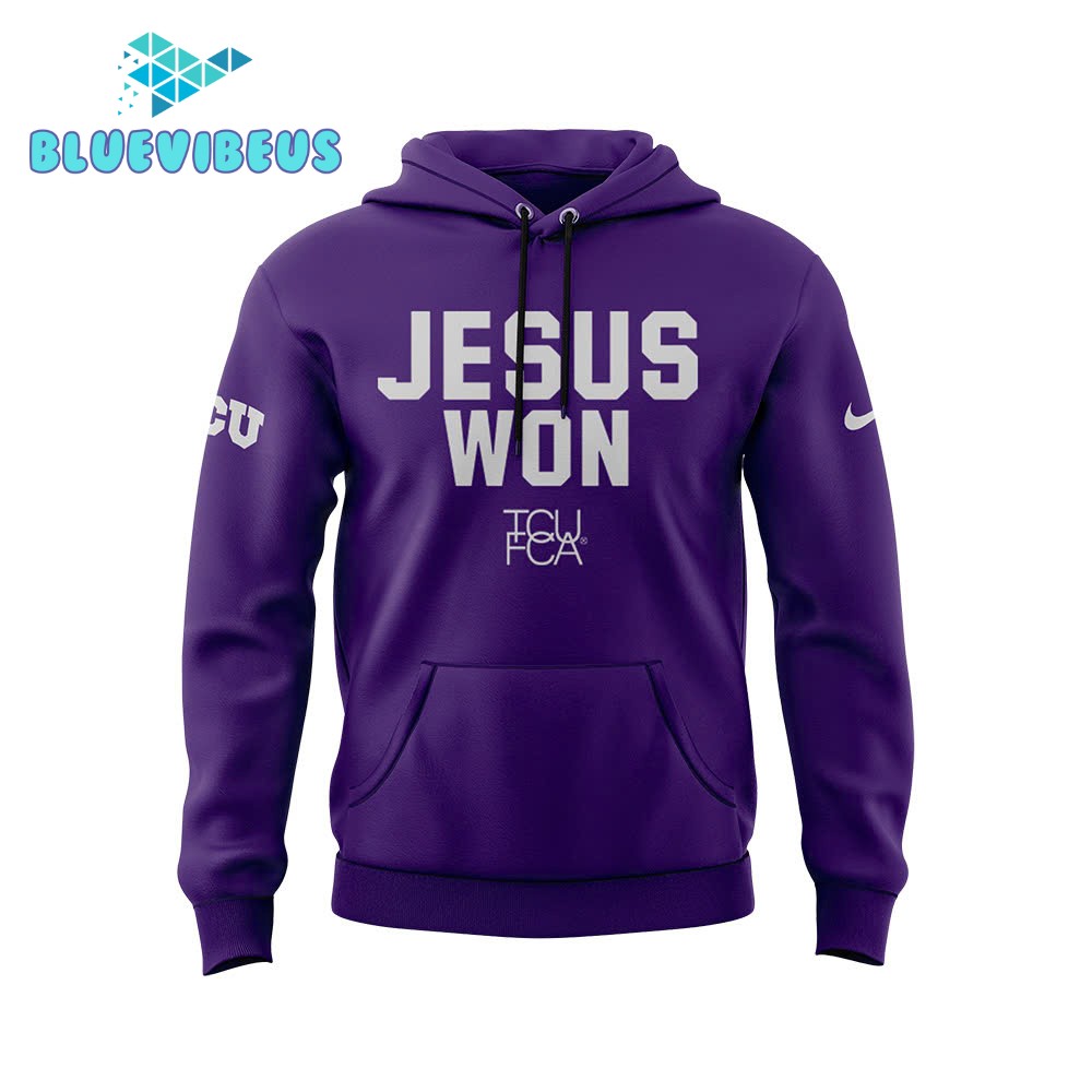 TCU Horned Frogs Football 2024 Jesus Won Combo Hoodie, Cap