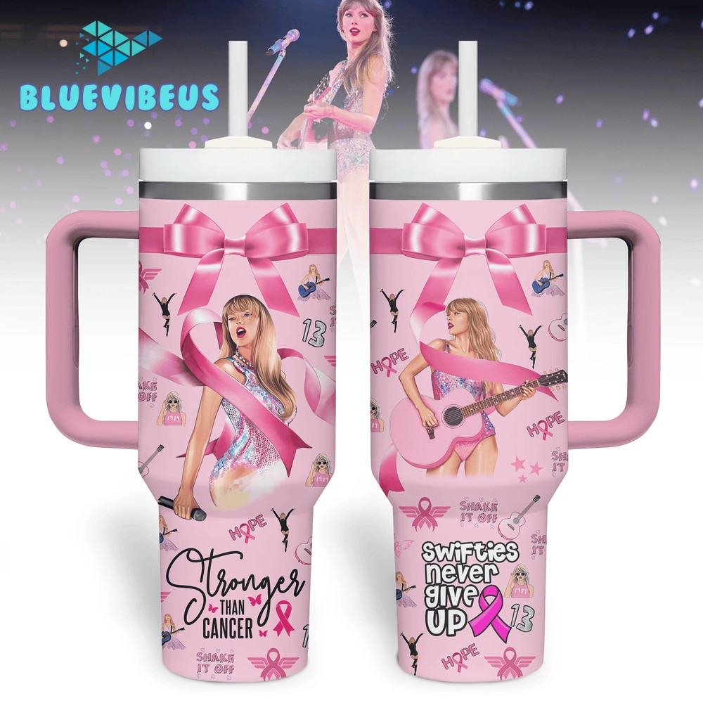 Taylor Swift Tackle Breast Cancer Pink Out Stanley Tumbler