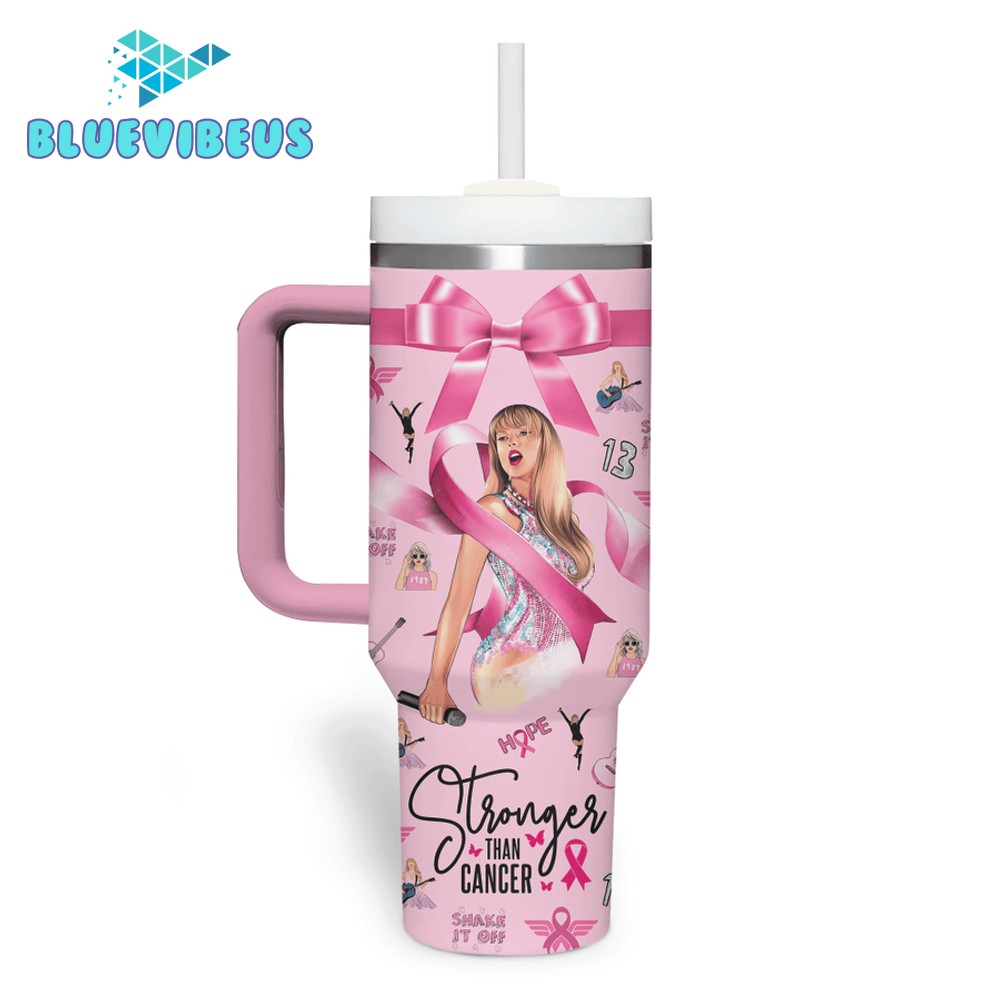 Taylor Swift Tackle Breast Cancer Pink Out Stanley Tumbler