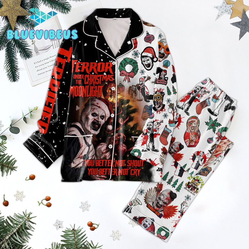 Terrifier 3 Terror Under The Christmas Moonlight Pajamas Set