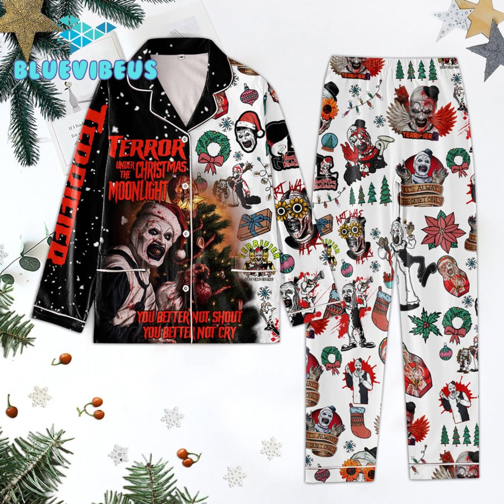 Terrifier 3 Terror Under The Christmas Moonlight Pajamas Set