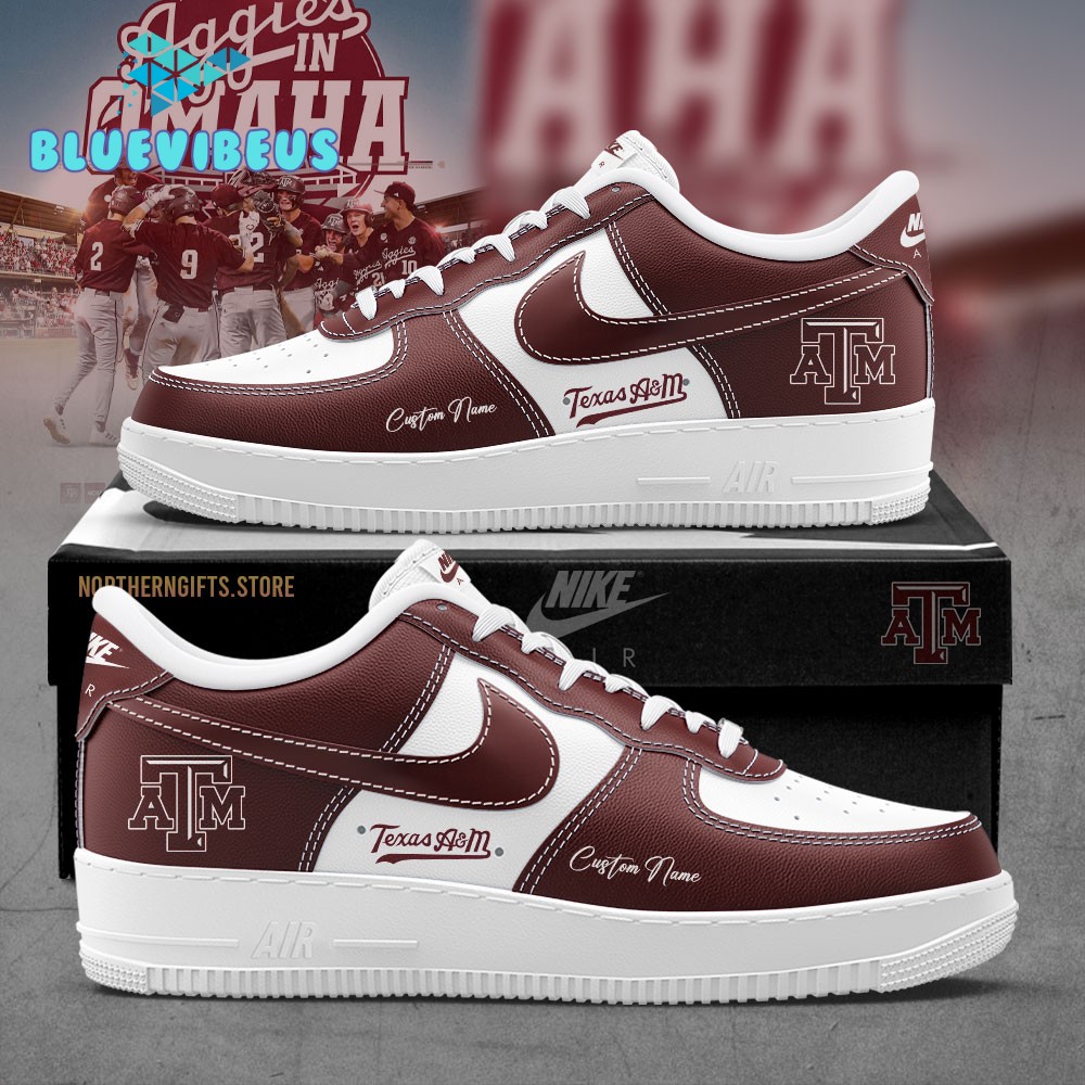 Texas A&M Baseball Premium Custom Name Air Force 1