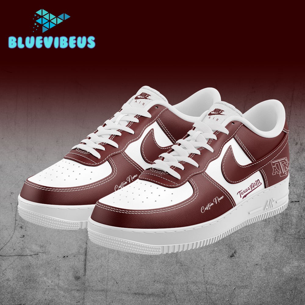 Texas A&M Baseball Premium Custom Name Air Force 1