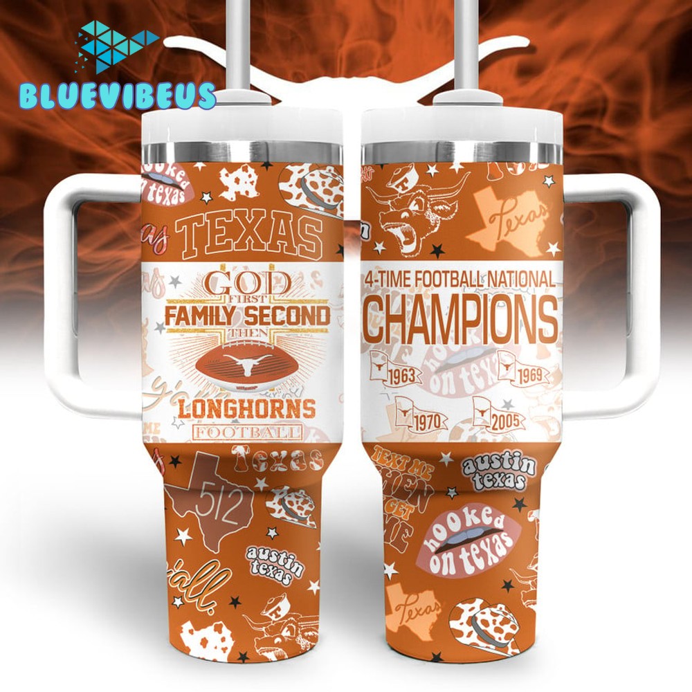 Texas Longhorns God First Family Second Stanley Tumbler