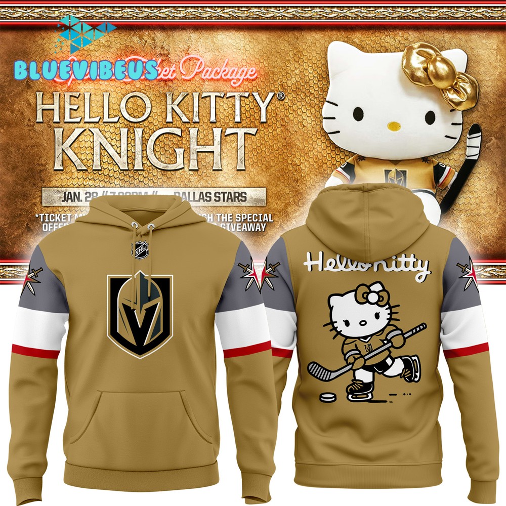 Vegas Golden Knights NHL X Hello Kitty Combo Hoodie, Pants, Cap