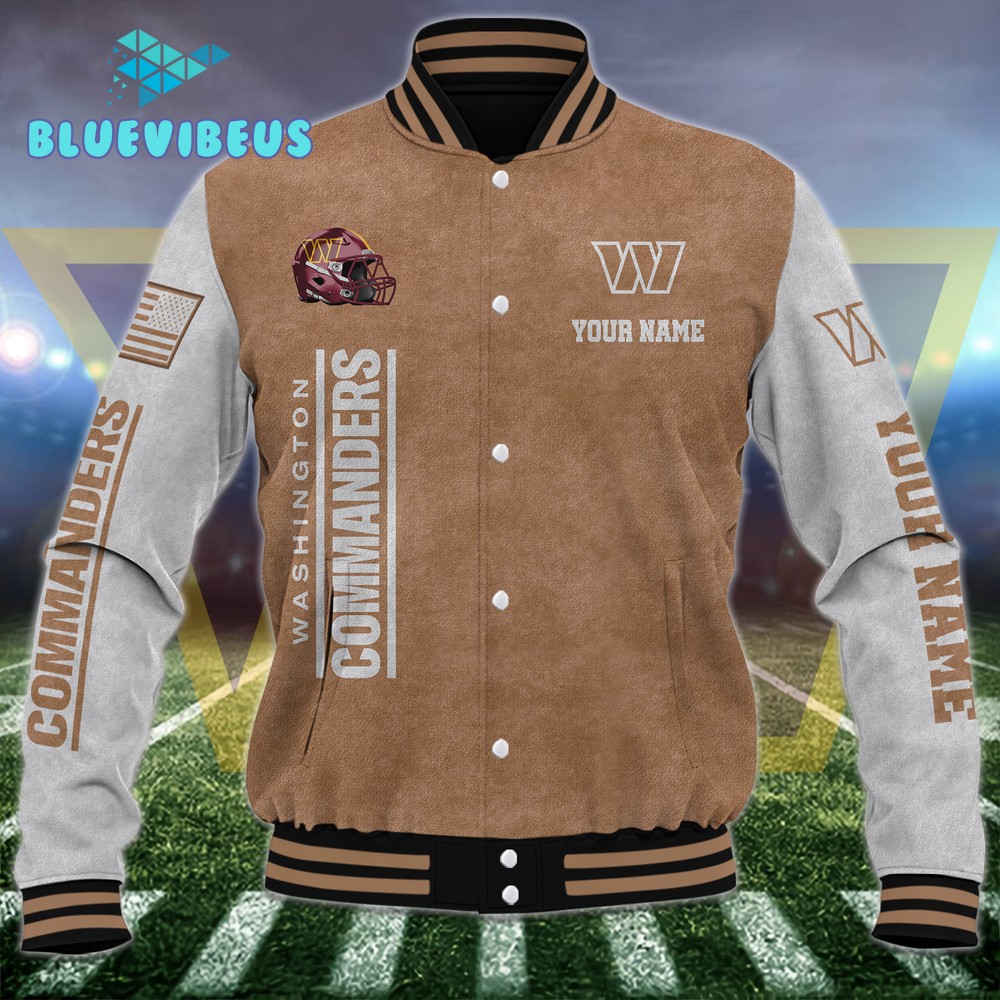 Washington Commanders NFL Custom Name Baseball Jacket