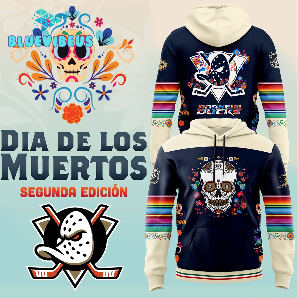 Anaheim Ducks 2024 NHL Dia De Los Muertos Premium Hoodie