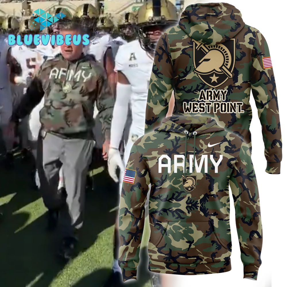 Army Black Knights Football Arctic Camo 2024 Salute to Service Hoodie