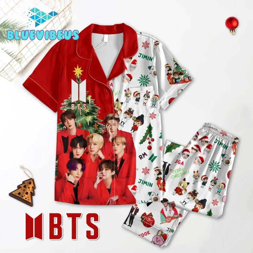 BTS Bangtan Boys 2024 Christmas Pajamas Set