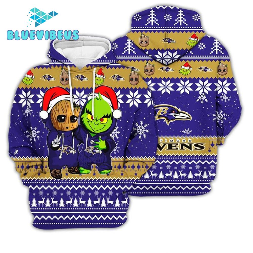 Baltimore Ravens x The Grinch Christmas 2024 Hoodie