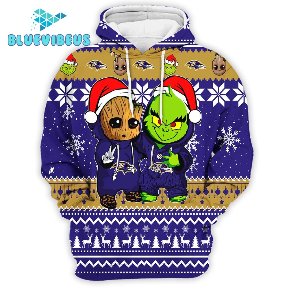 Baltimore Ravens x The Grinch Christmas 2024 Hoodie