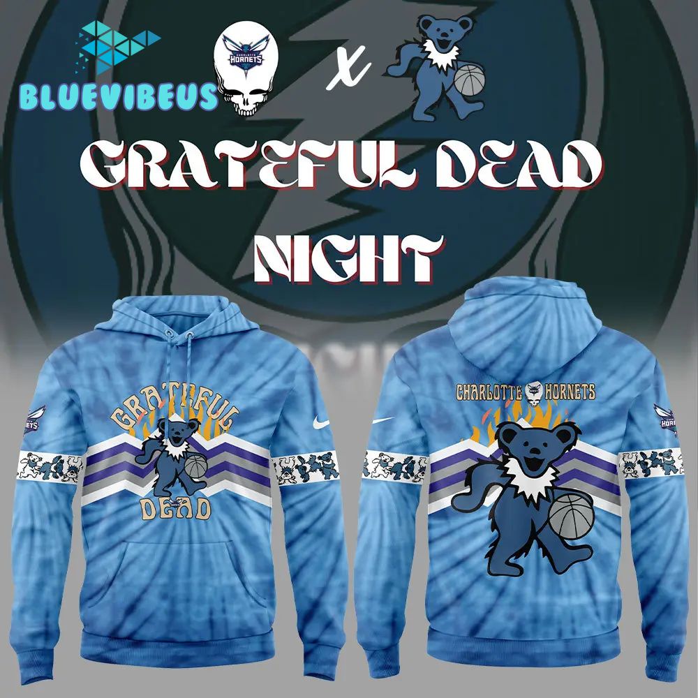 Charlotte Hornets x Grateful Dead Night Hoodie, Pants, Cap