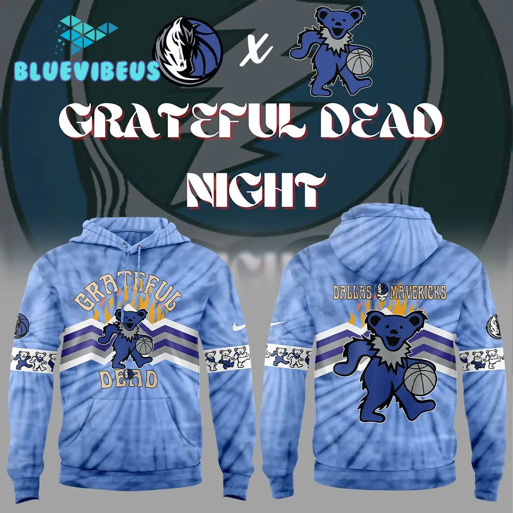 Dallas Mavericks Grateful Dead Night Blue Hoodie, Pants, Cap