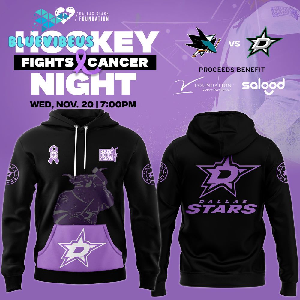 Dallas Stars x Hockey Fights Cancer Night 2024 Hoodie