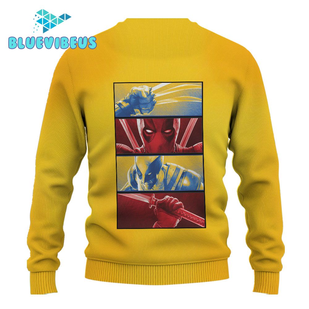 Deadpool And Wolverine Marvels 2024 Ugly Christmas Sweater