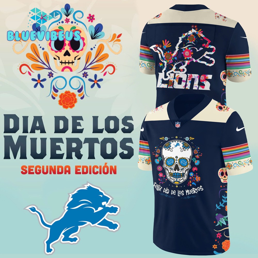 Detroit Lions 2024 NFL Dia De Los Muertos Football Jersey