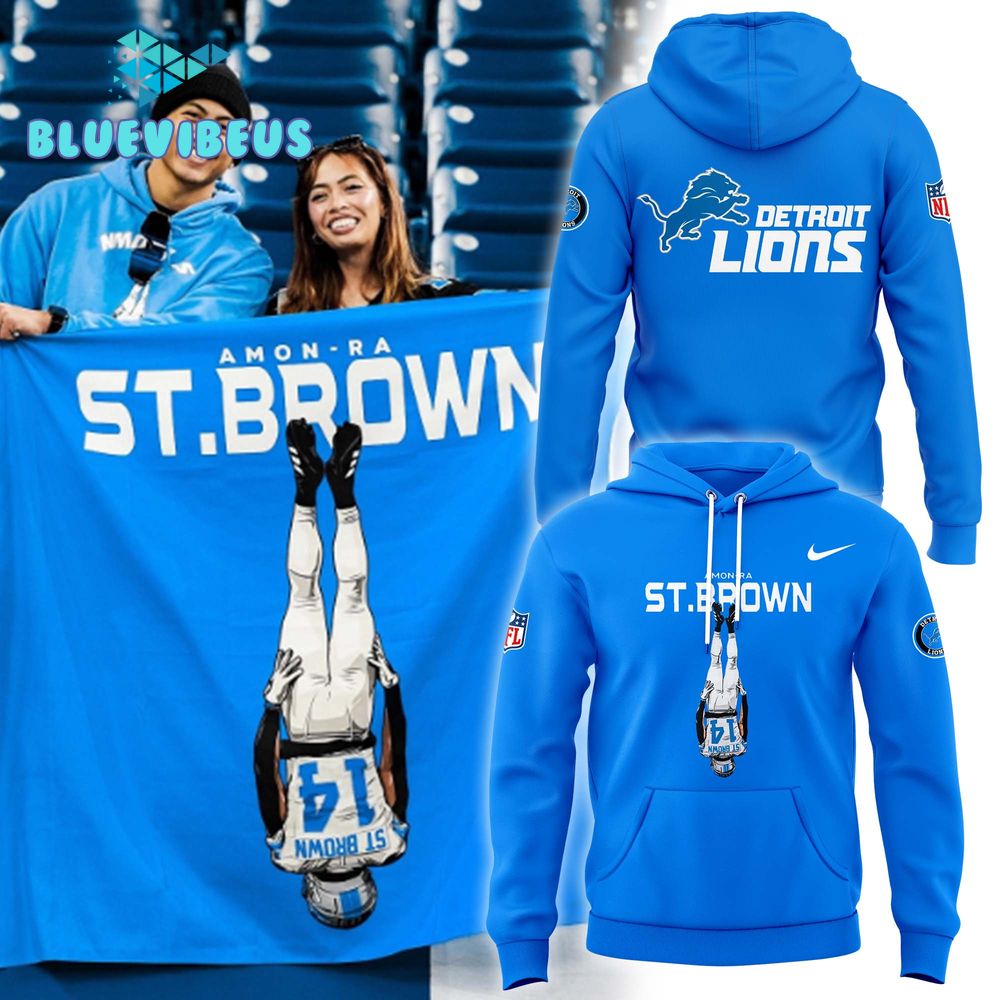 Detroit Lions Amon Ra St Brown Blue Hoodie